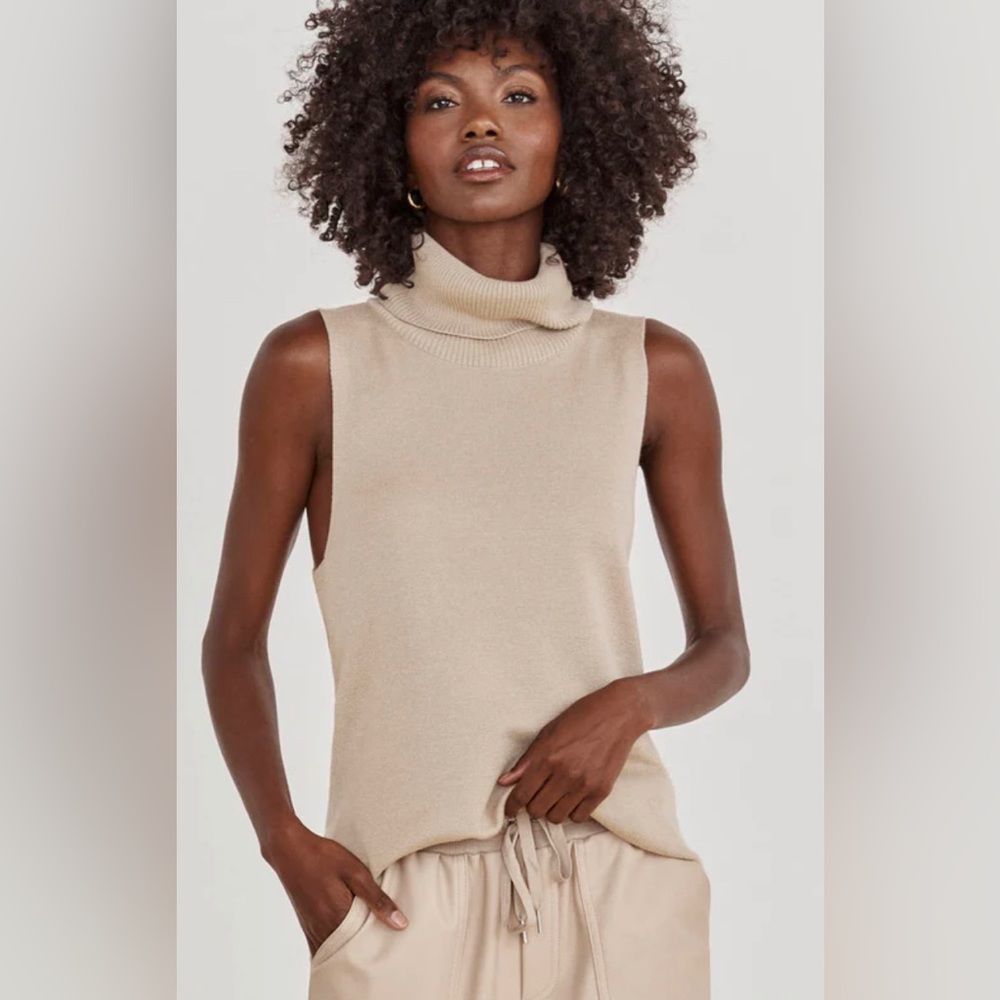 Splendid Cashmere Blend Silva Sleeveless Turtleneck M